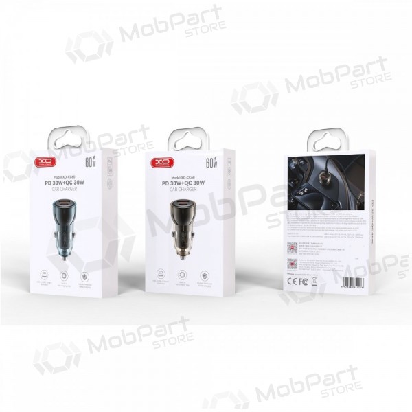 Auto-Ladegerät XO CC60 USB-A/USB-C 60W Schwarz