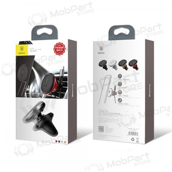 Telefono laikiklis Baseus Magnetic Air Vent With Cable Clip Schwarz SUGX020001