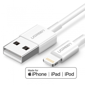 USB Kabel Ugreen US155 MFi USB to Lightning 2.4A 2.0m Weiß
