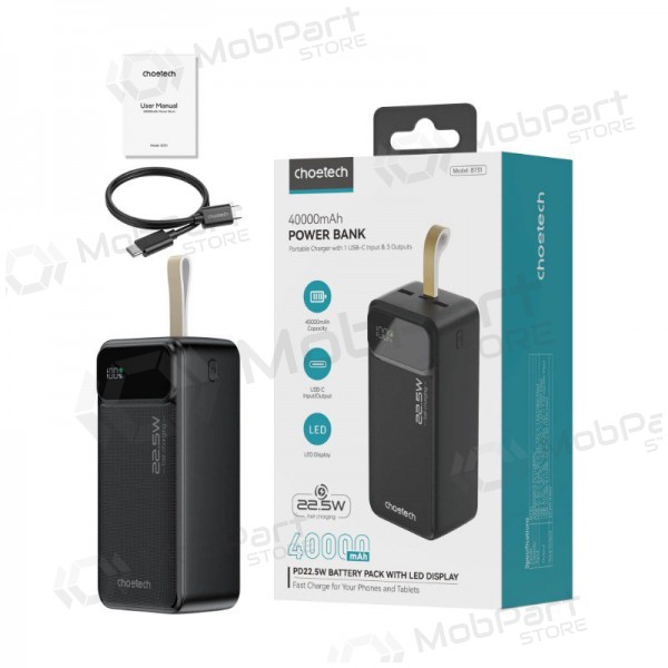 Externe Batterie Power Bank Choetech B731 22.5W 40000mAh Schwarz
