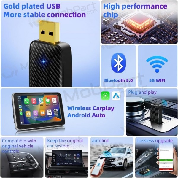 Kabelloser CarPlay/Android Auto Adapter Reach U4 schwarz