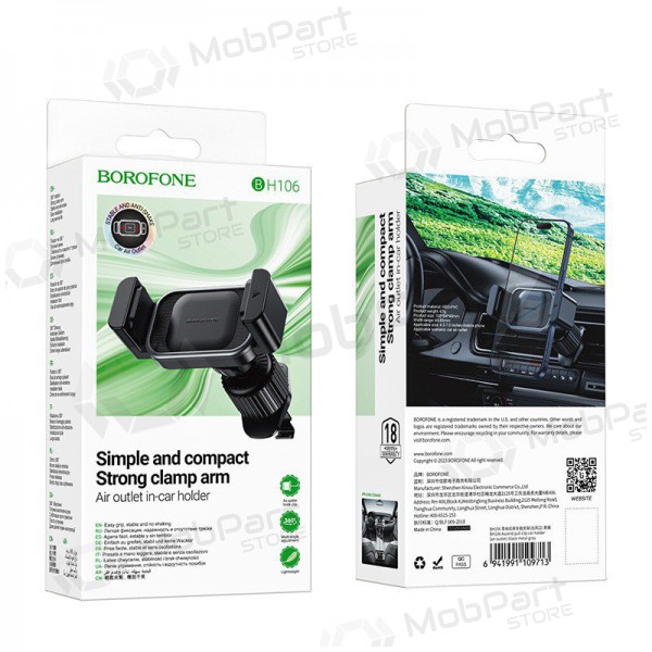 Halterung für Autotelefon Borofone BH106 (air vent) Schwarz