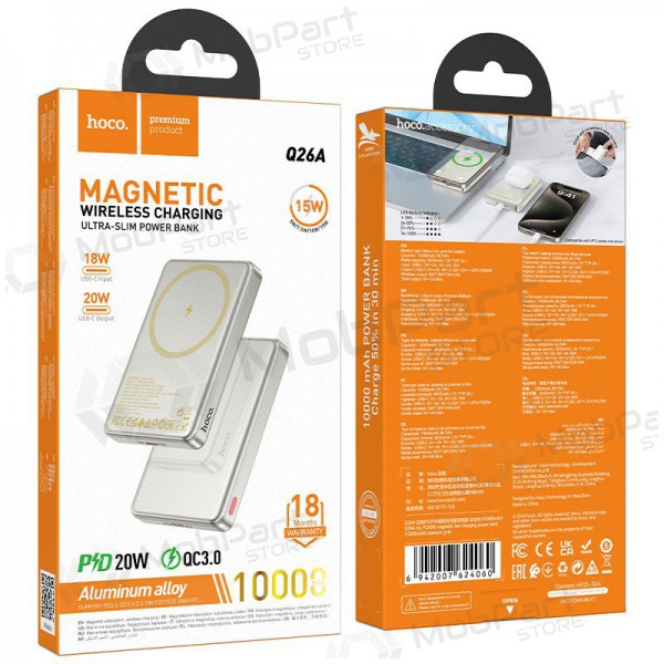 Externe Batterie Power Bank Hoco Q26A PD20W Magnetic 10000mAh Golden Externe Batterie Power Bank Hoco Q26A PD20W Magnetic 10000mAh Golden