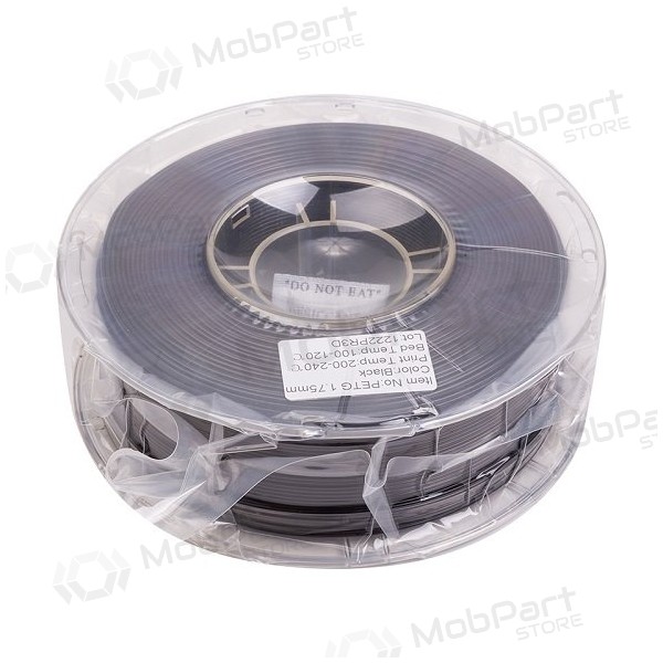 3D spausdinimo plastikas PETG, 1.75mm, 1kg, Schwarz