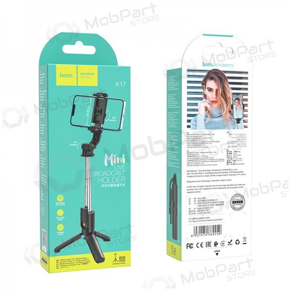Selfie-Stick Hoco K17 Mini su trikojo funkcija Schwarz