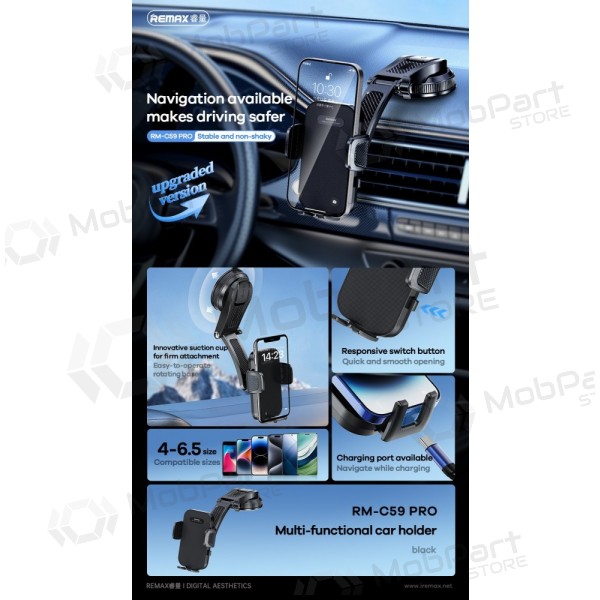 Halterung für Autotelefon Remax RM-C59 PRO (dashboard) Schwarz