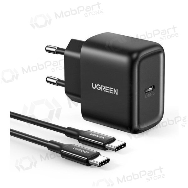 Ladegerät buitinis Ugreen CD250 USB-C 25W + USB-C cable 2.0m Schwarz