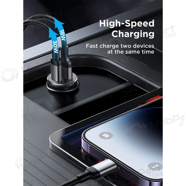 Ladegerät automobilinis Joyroom CCN05 USB-C/USB-A 30W Schwarz