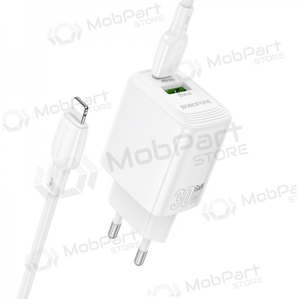 Ladegerät Borofone BN29 30W USB-C/USB-A + USB-C to Lightning cable 1.0m Weiß