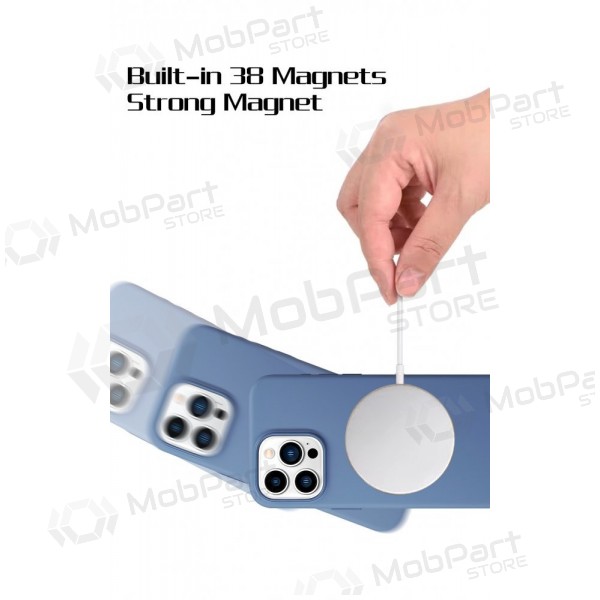 Handyhülle HDD Silicone MagSafe Case Apple iPhone 15 tamsiai Grau