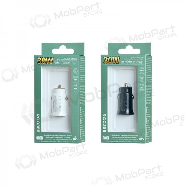 Auto-Ladegerät Remax RCC358 30W USB-C/USB-A Schwarz