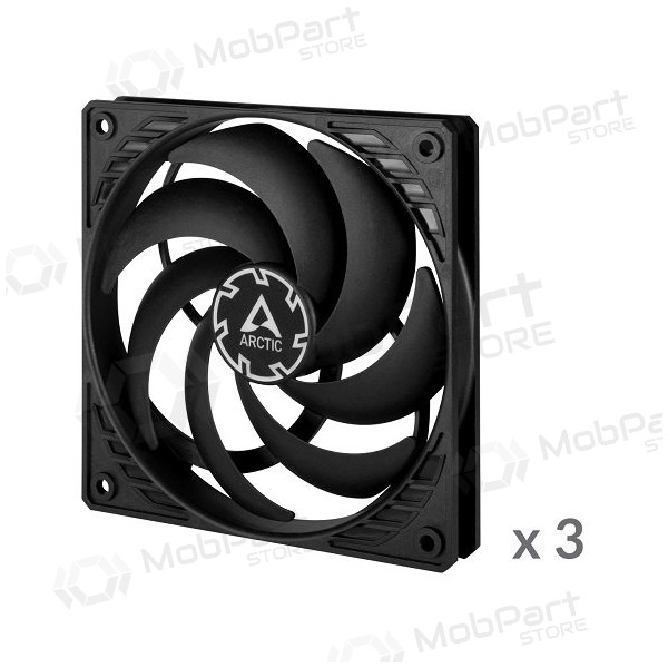 ARCTIC P12 Slim PWM PST korpuso ventiliatoriai, 4-pin, 120mm, juodi, 3 Stck.