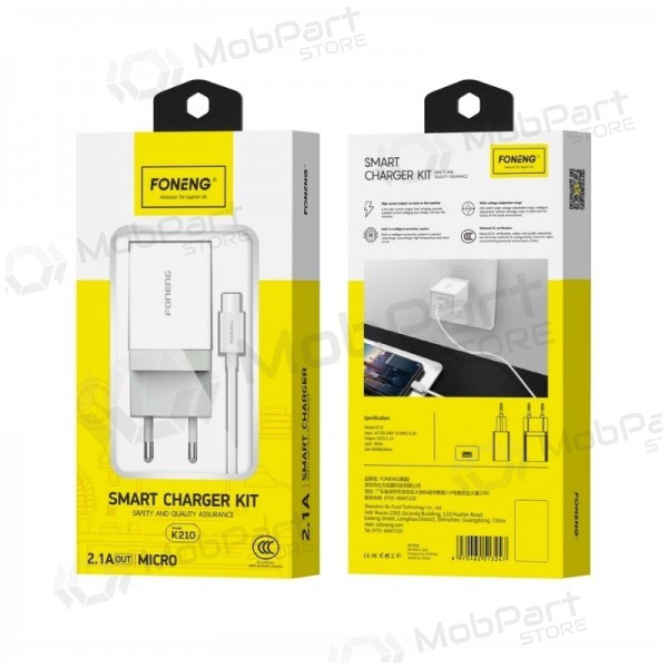Telefonladegerät Foneng K210 10 W USB-A MicroUSB weiß