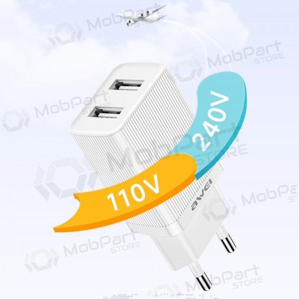 Ladegerät Awei C15L-EU 2xUSB-A 10W + USB to Lightning cable Weiß