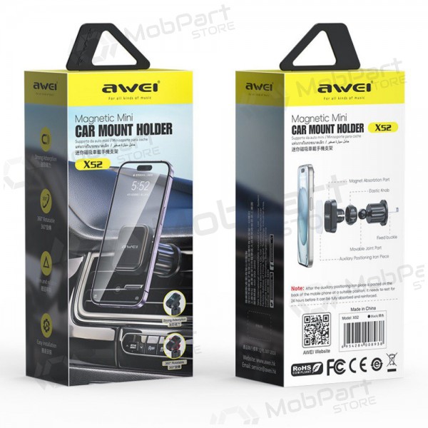 Halterung für Autotelefon Awei X52 Magnetic (air vent) Schwarz