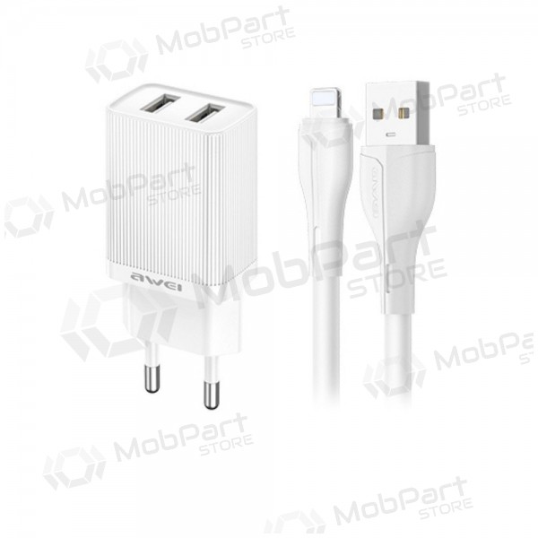 Ladegerät Awei C15L-EU 2xUSB-A 10W + USB to Lightning cable Weiß
