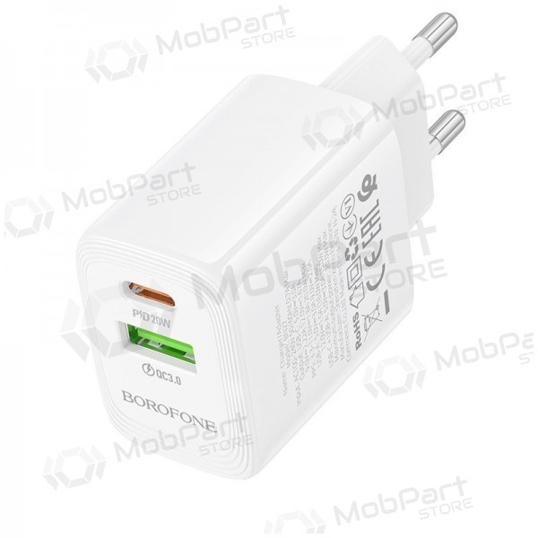 Ladegerät Borofone BN27 20W USB-C/USB-A Weiß
