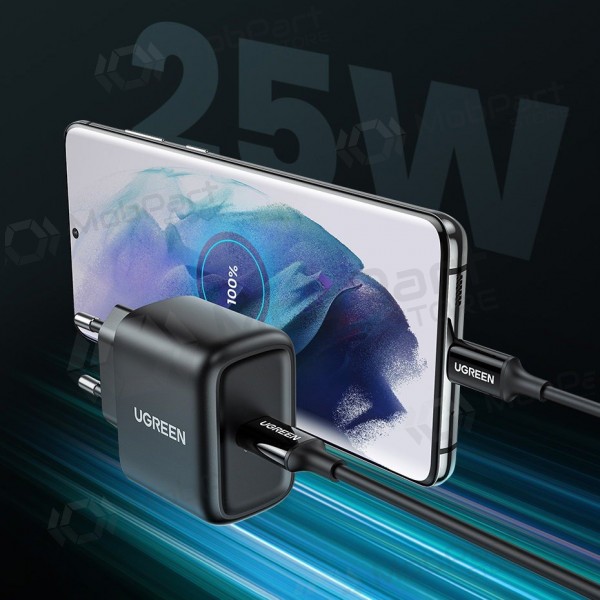 Ladegerät buitinis Ugreen CD250 USB-C 25W + USB-C cable 2.0m Schwarz