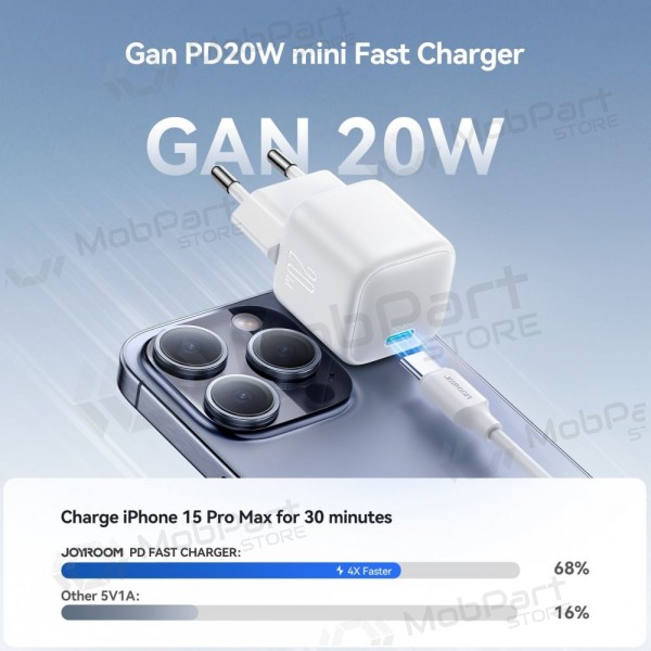 Ladegerät Joyroom JR-TCG08 USB-C GaN PD20W Weiß