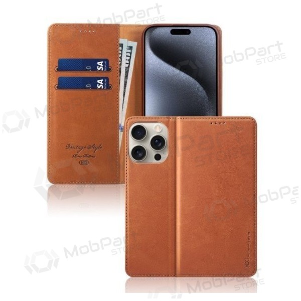 Handyhülle HDD Magnetic Wallet Case Samsung A405 A40 Braun