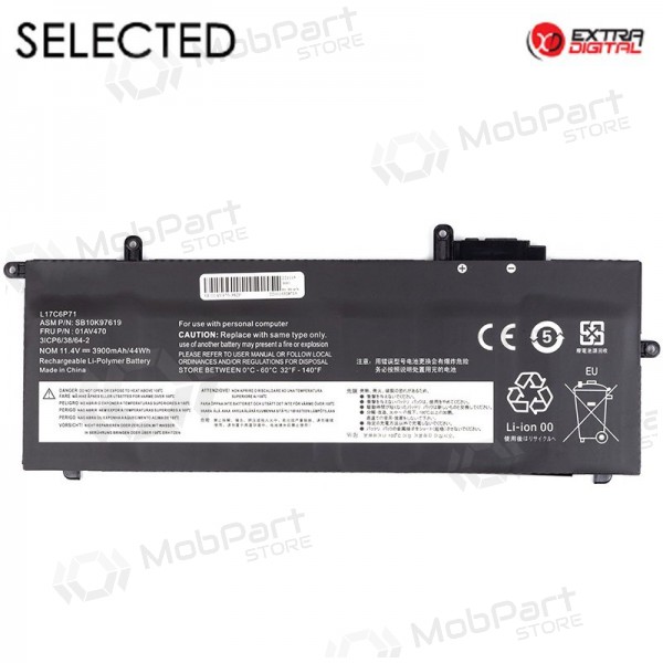 LENOVO 01AV470, 3900mAh Laptop-Batterie / Akku, Selected
