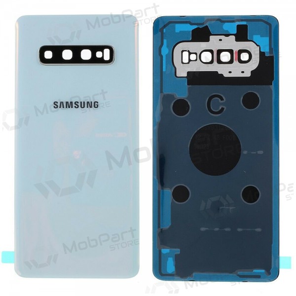 Samsung G975 Galaxy S10 Plus Rückseite Akkudeckel Weiß (Prism White) (gebraucht grade A, original)