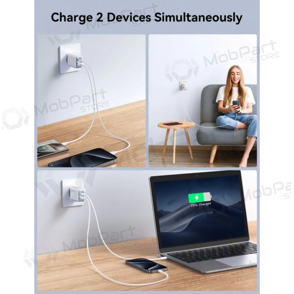 Ladegerät Joyroom JR-TCF15 USB-C/USB-A 30W Weiß
