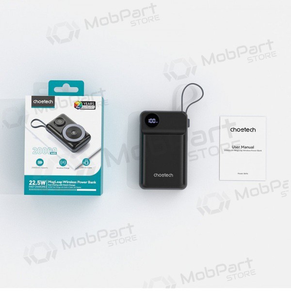 Externe Batterie Power Bank Choetech B696 15W Magsafe 20000mAh Schwarz