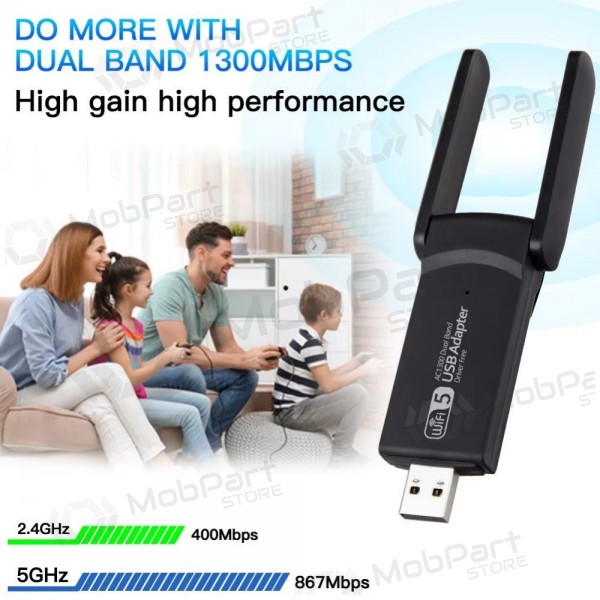 USB WLAN-Adapter Reach UWA-1 1300 Mbit/s 802.11ac/a/b/g/n schwarz