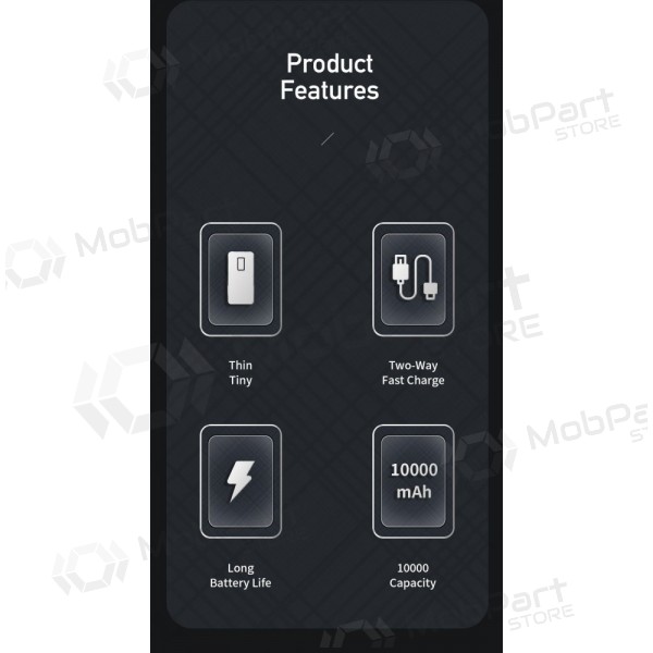 Externe Batterie Power Bank Awei P5K 5V/2.1A 10000mAh Schwarz