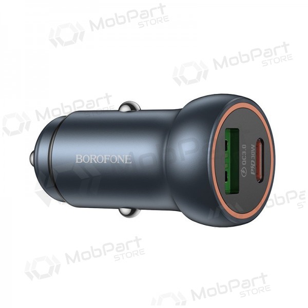 Auto-Ladegerät Borofone BZ32A USB-C/USB-A 30W Grau