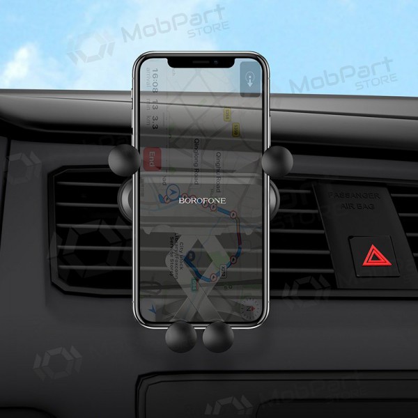 Automobilinis Universal telefono laikiklis Borofone BH19 tvirtinamas ant ventiliacijos grotelių, Schwarz
