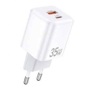 Ladegerät Awei PD66-EU GaN 35W USB-A/USB-C Weiß