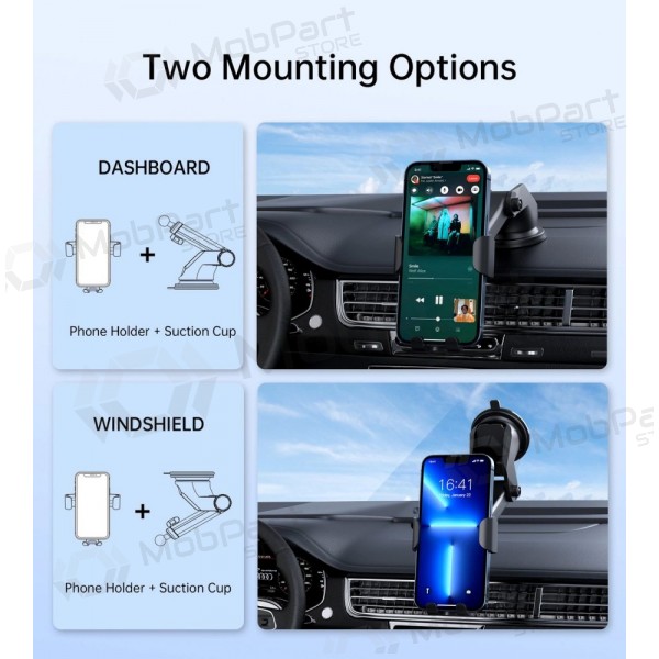 Automobilinis laikiklis-Ladegerät Choetech T203-F 15W Gravity Car Charger Holder Schwarz