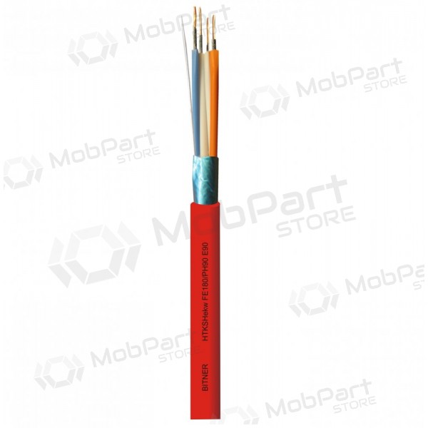 Brandbeständiges geschirmtes nichtbrennbares Kabel Bitner HTKSHekw FE180/Ph120 E90 2x2x0.8mm