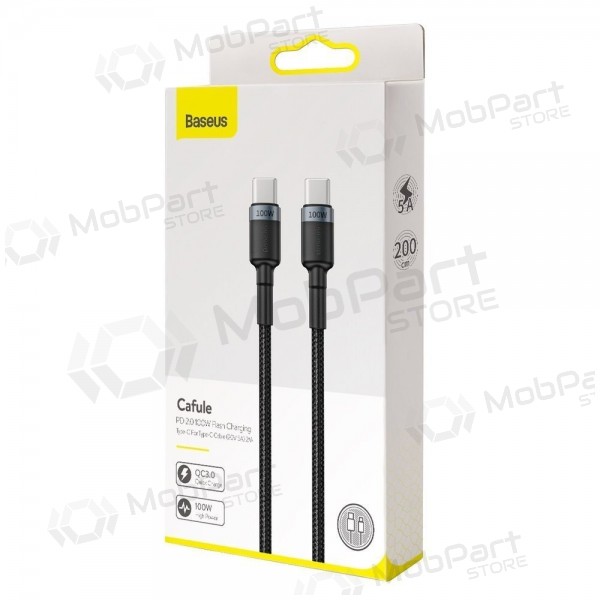 USB Kabel Baseus Cafule PD100W Type-C 2.0m Grau-Schwarz CATKLF-ALG1