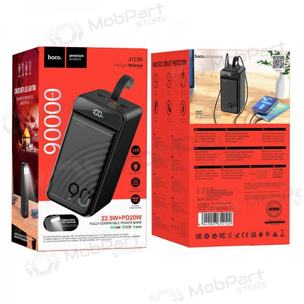 Externe Batterie Power Bank Hoco J123D 22.5W+PD20W 90000mAh Schwarz Externe Batterie Power Bank Hoco J123D 22.5W+PD20W 90000mAh Schwarz