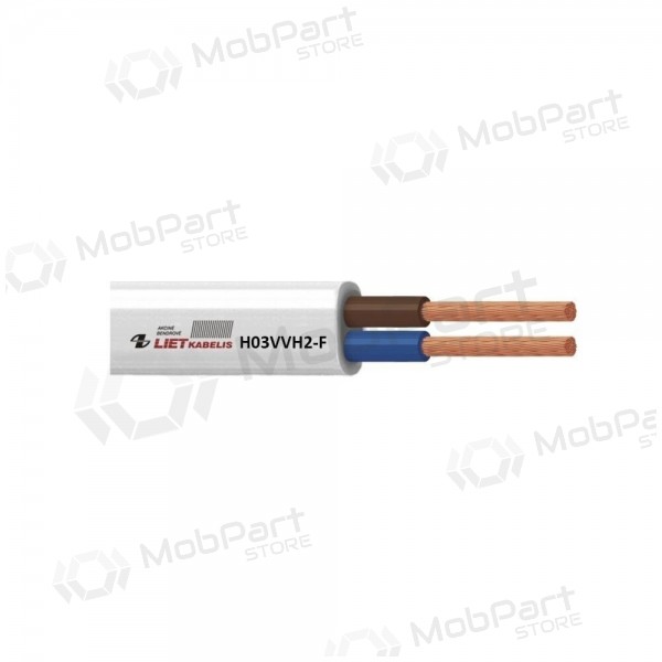 Flexibles kabel Lietkabelis OMYp 2x0.75 mm² kupfer PVC CPR Eca 300 V 100 m rolle