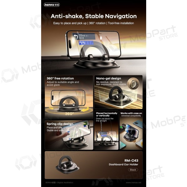 Halterung für Autotelefon Remax RM-C43 (dashboard) Schwarz