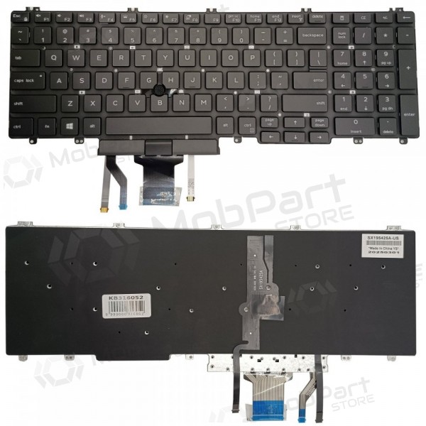 Tastatur DELL Latitude 5500, su pašvietimu und „trackpoint“