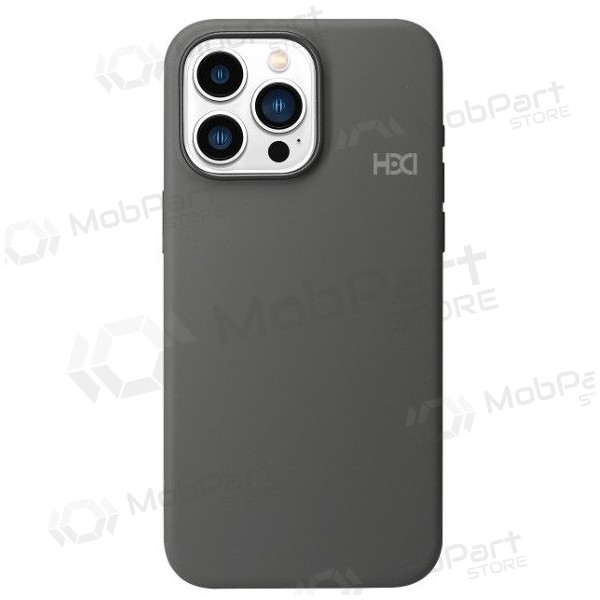 Handyhülle HDD Silicone MagSafe Case Apple iPhone 16 tamsiai Grau