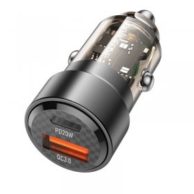 Ladegerät automobilinis Borofone BZ20 PD20W+QC3.0 38W Schwarz