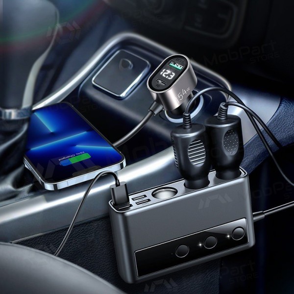 Ladegerät automobilinis Joyroom 9in1 154W 3x12V, PD USB Type-C, QC3.0 USB-A, 4xUSB-A JR-CL06