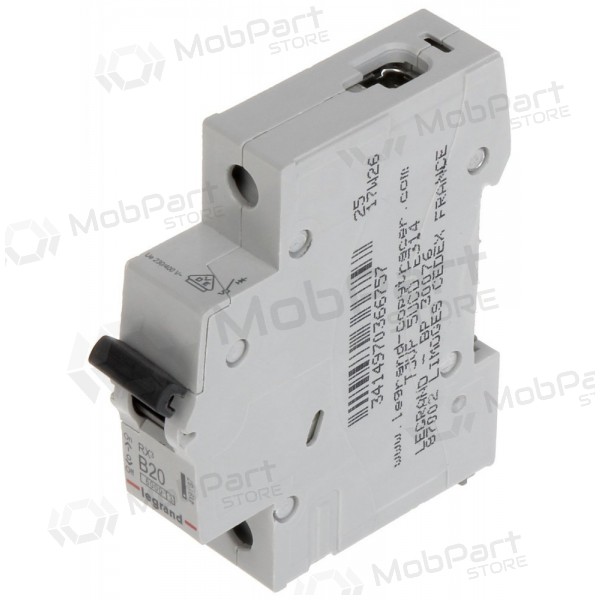 Automatinis jungiklis MCB RX3 Legrand 419137 (20A, 1P, 230V, 6kA)