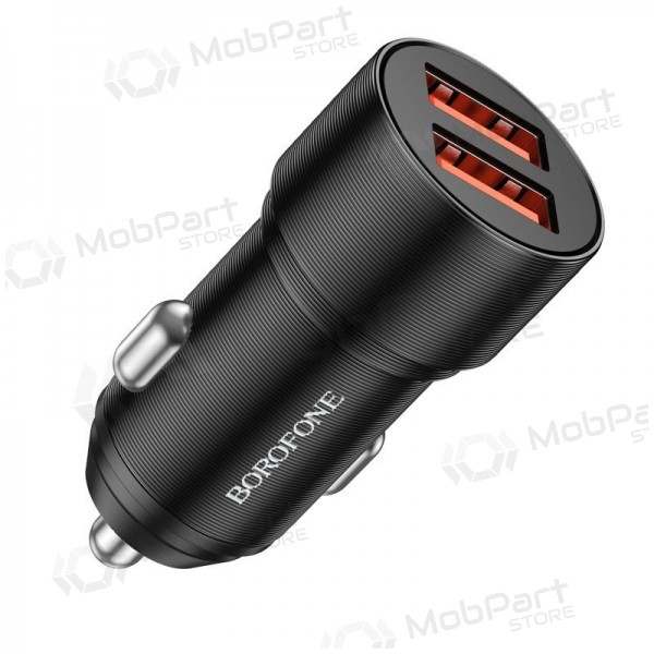 Ladegerät automobilinis Borofone BZ19B 2xUSB-A QC3.0 36W Schwarz