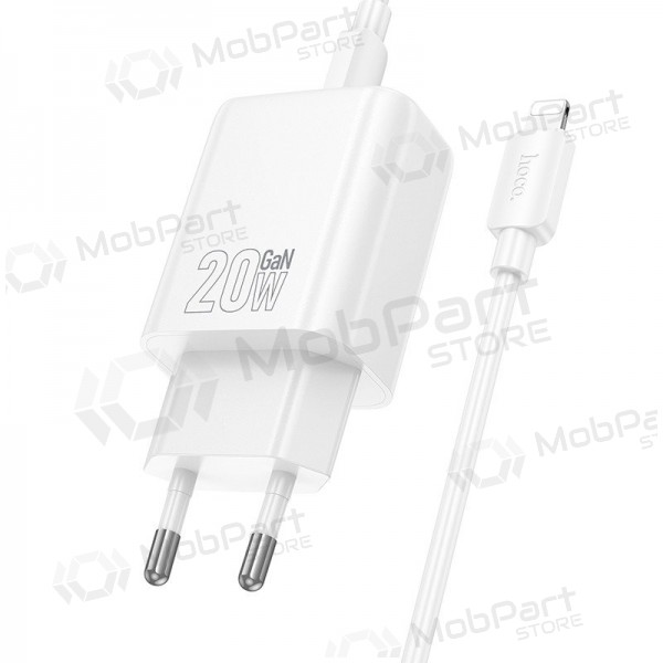 Ladegerät Hoco N60 20W GaN USB-C + USB-C to Lightning cable 1.0m Weiß