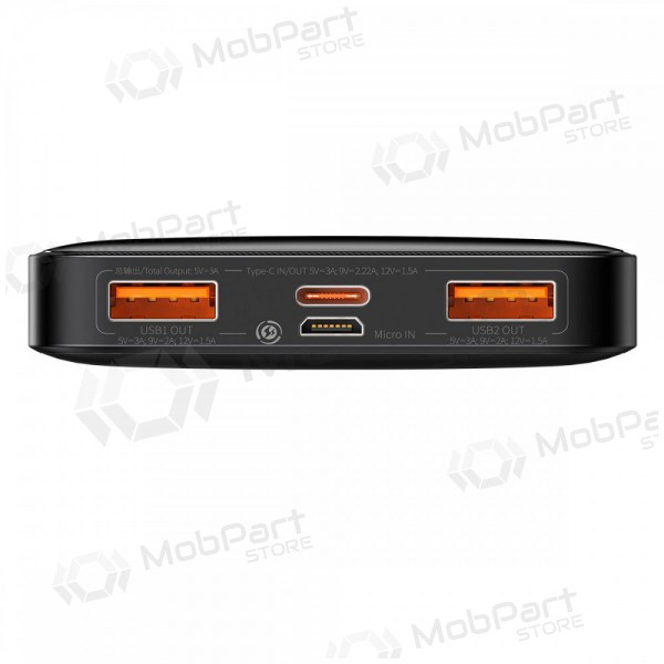 Externe Batterie Power Bank Baseus Bipow 20W 10000mAh + MicroUSB 0.25m Schwarz PPBD050301 Externe Batterie Power Bank Baseus Bipow 20W 10000mAh + MicroUSB 0.25m Schwarz PPBD050301