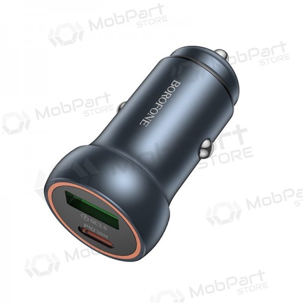 Auto-Ladegerät Borofone BZ32A USB-C/USB-A 30W Grau