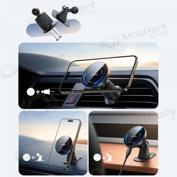 Automobilinis laikiklis-Ladegerät Joyroom JR-ZS502 MagSafe 15W (air vent/dashboard) Schwarz