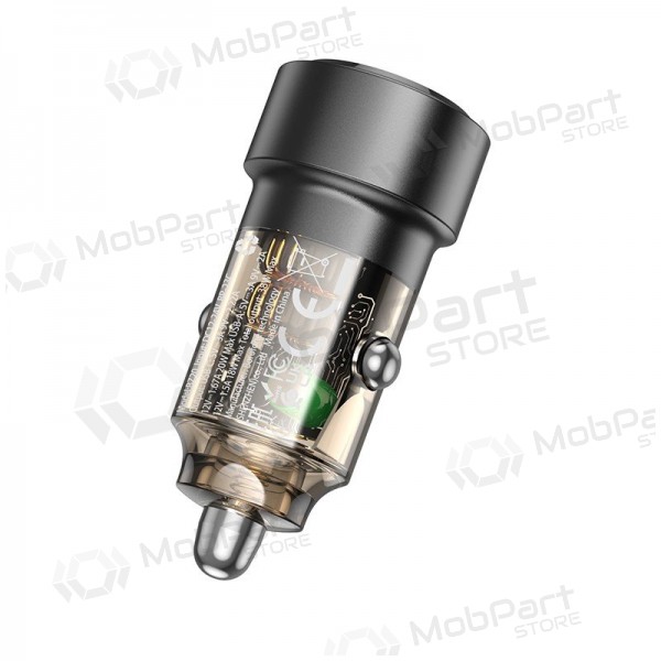 Ladegerät automobilinis Borofone BZ20 PD20W+QC3.0 38W Schwarz